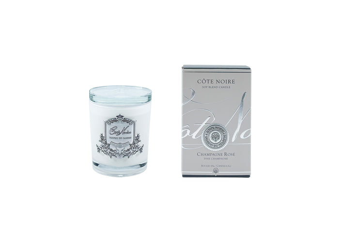 Côte Noire Cote Noire Candles - White Vessel With Silver Badge - Pink Champagne