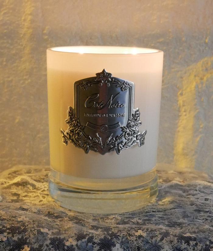 Côte Noire Cote Noire Candles - White Vessel With Silver Badge - Prosecco