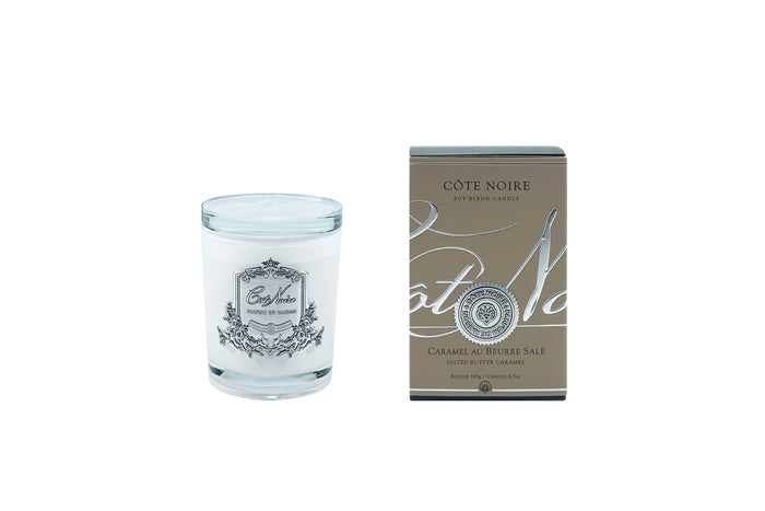 Côte Noire Cote Noire Candles - White Vessel With Silver Badge - Salted Butter Caramel
