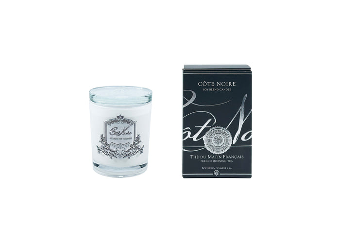 Côte Noire Cote Noire Candles - White Vessel With Silver Badge - French Morning Tea