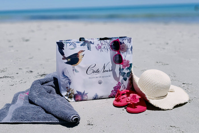 côte noire Cote Noire Tote Carry Bag - Birds & Flowers