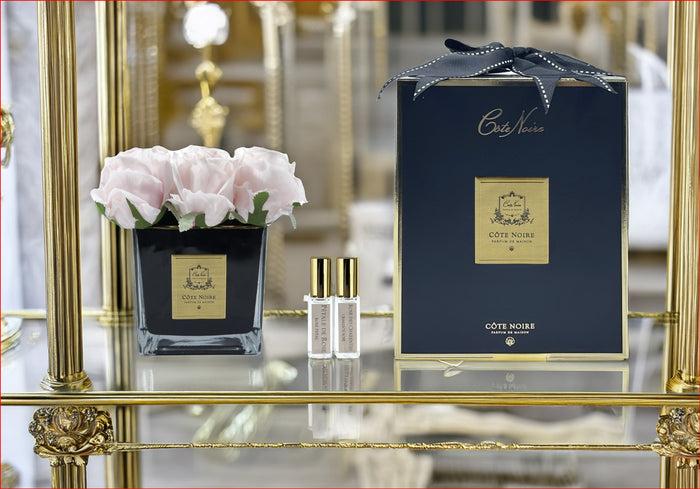 Côte Noire Cote Noire Couture 9 Rose Buds - Square Black Vase - Gold & French Pink - SVB906