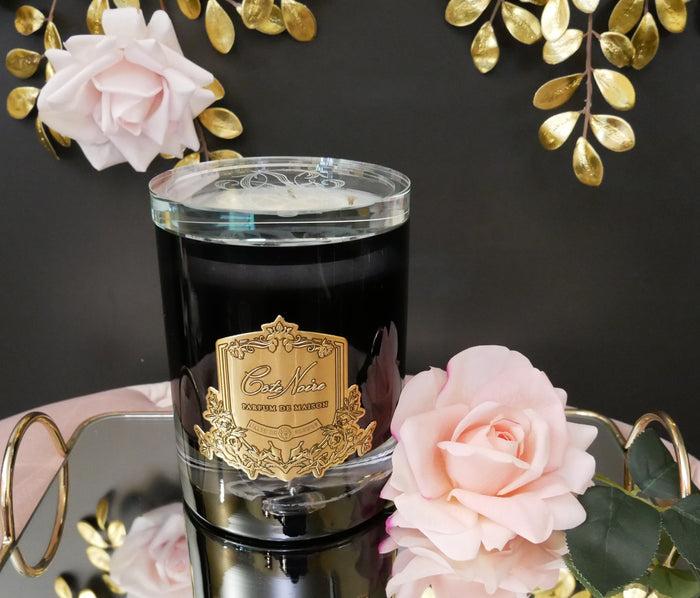 Côte Noire Cote Noire - Crystal Glass Lid Triple Wick Grand Candle 2.5kg - Charente Rose - LCG054