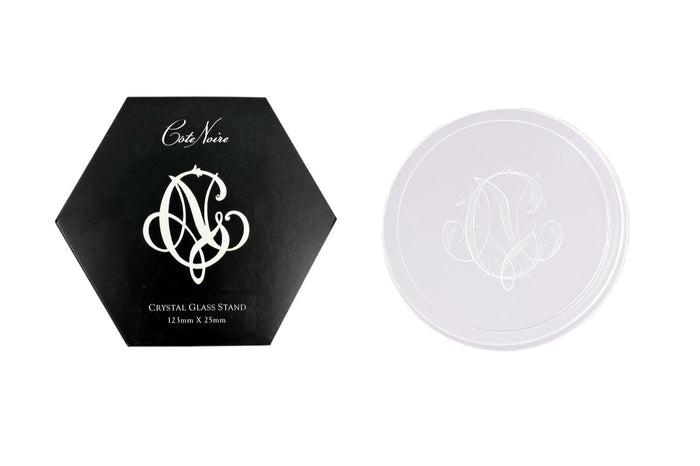 côte noire Cote Noire CRYSTAL GLASS STAND / BASE / COASTER - XLARGE - 12.3cm