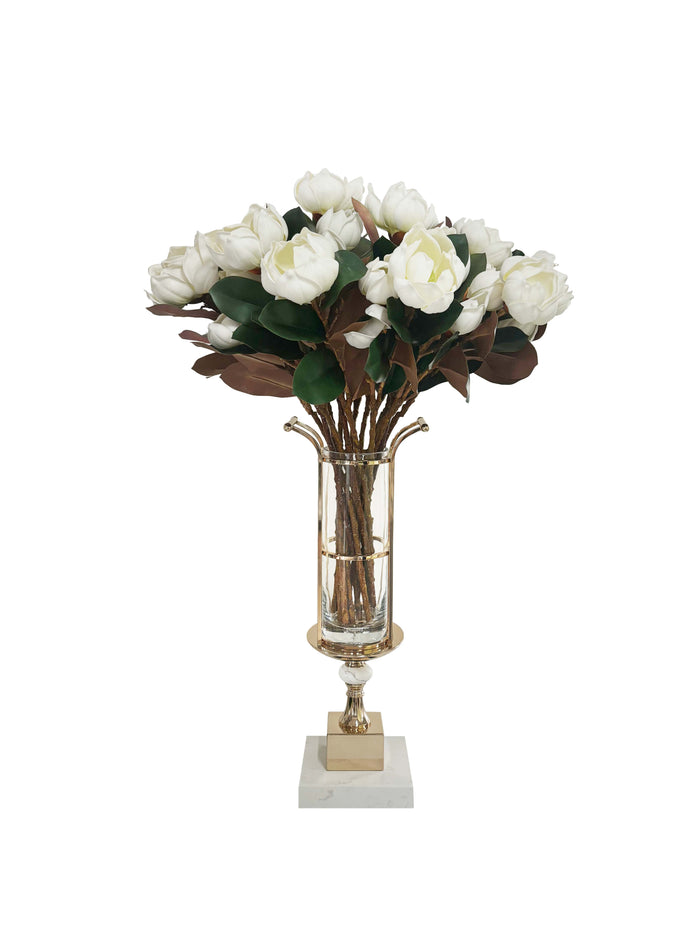 Côte Noire Cote Noire Gold Urn With White Marble Base
