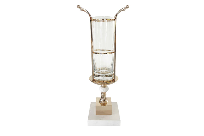 côte noire Cote Noire Gold Urn with White Marble Base