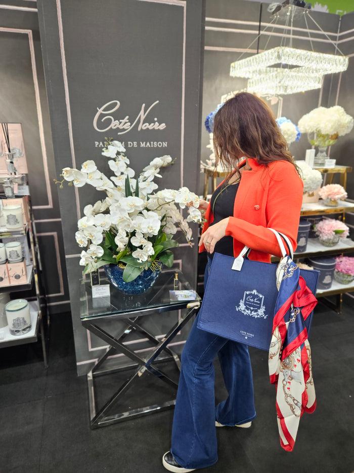 Côte Noire Cote Noire Handbag / Laptop Bag - Navy & White