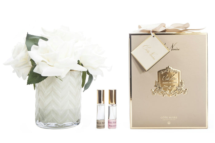 côte noire Cote Noire - Herringbone Flower Cream - Champagne Roses - HCF02