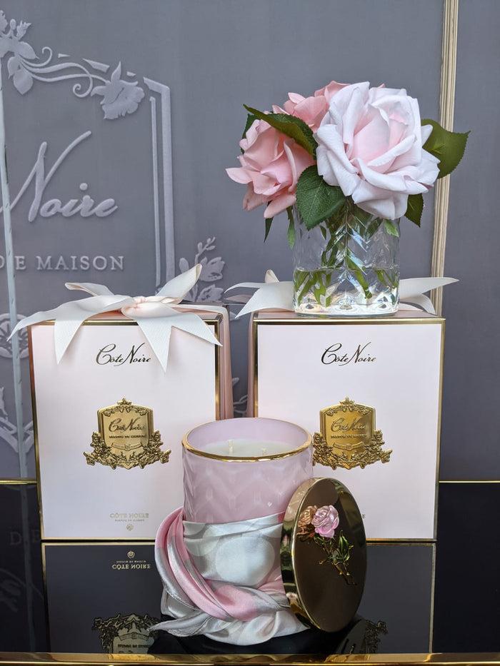 Côte Noire Cote Noire Herringbone Flower - Mixed Pink Roses - Clear - HCF08
