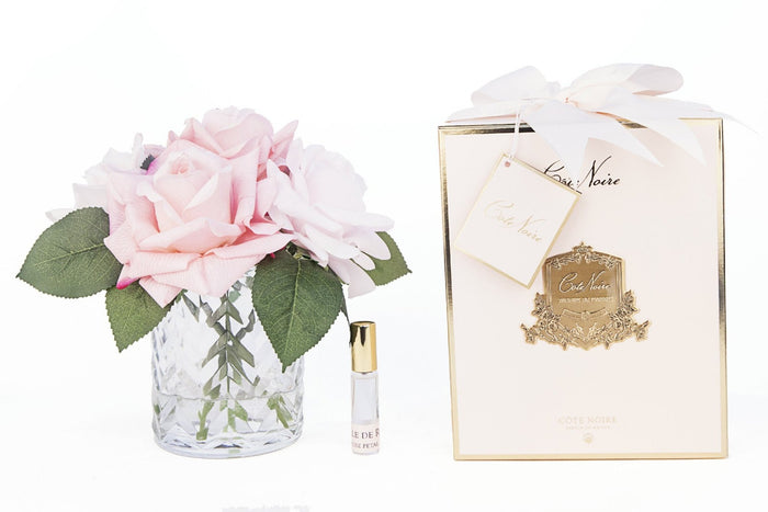 côte noire Cote Noire Herringbone Flower - Mixed Pink Roses - Clear - HCF08