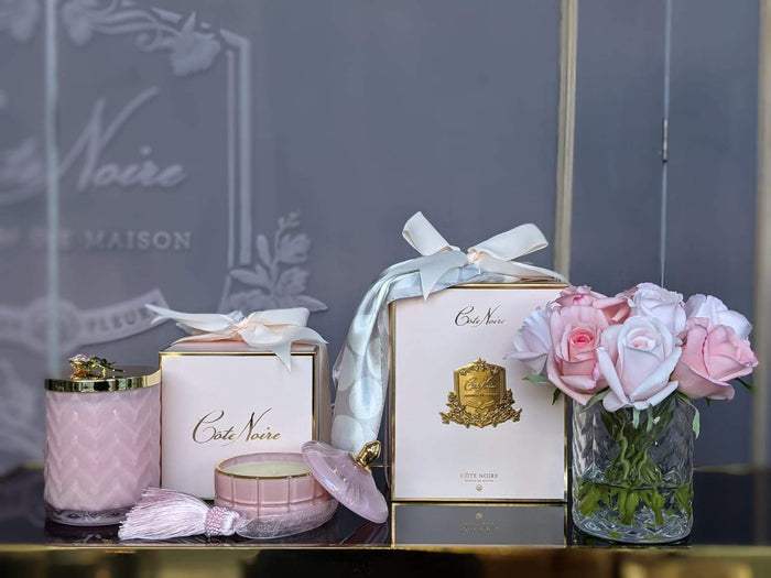 Côte Noire Cote Noire Herringbone Flower - Mixed Rose Buds - Clear - HCF09