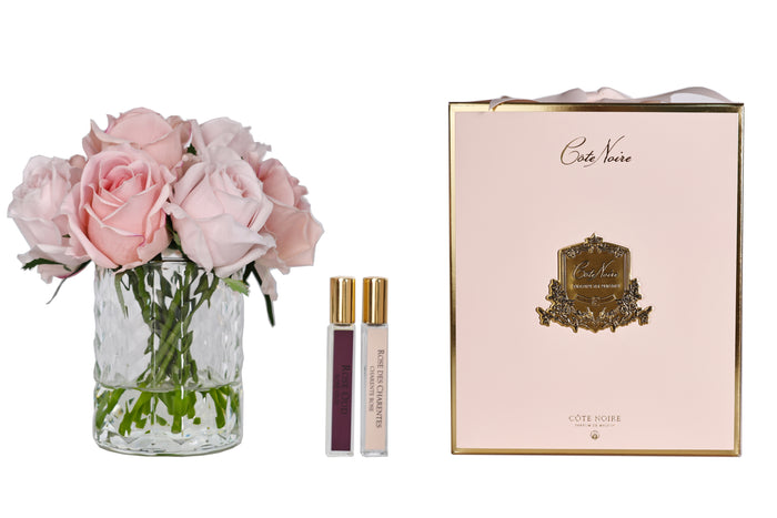 côte noire Cote Noire Herringbone Flower - Mixed Rose Buds - Clear - HCF09