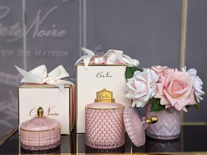 Côte Noire Cote Noire Herringbone Flower Pink - Pink Roses - HCF03