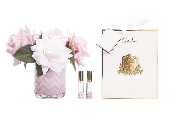 côte noire Cote Noire Herringbone Flower Pink - Pink Roses - HCF03