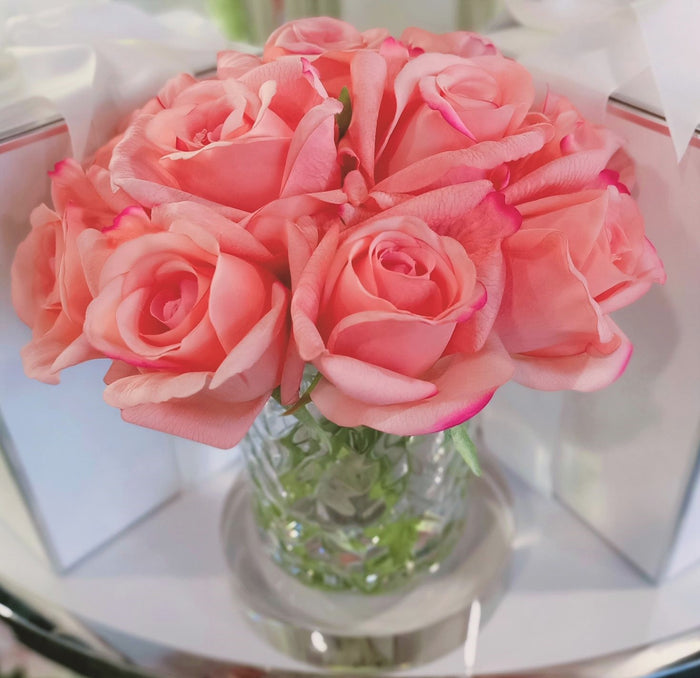 Côte Noire Cote Noire Herringbone Flower - Rose Buds - Clear - Peach - HCF25