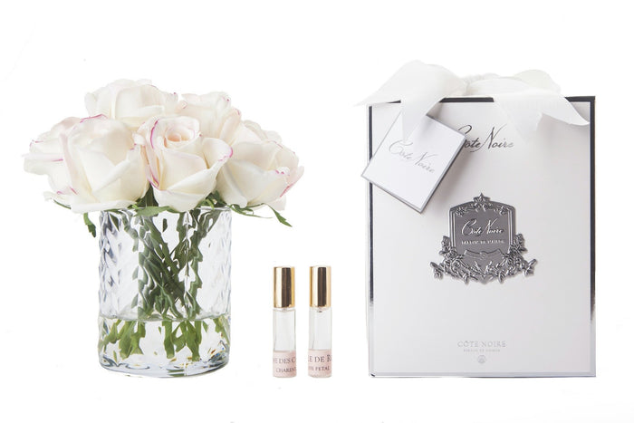 côte noire Cote Noire Herringbone Flower - Rose Buds - Clear - Pink Blush - HCF22