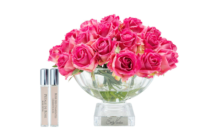 côte noire Cote Noire Luxury Centrepiece 37 Rose Bud Bouquet - Magenta & Silver badge - CPRB07