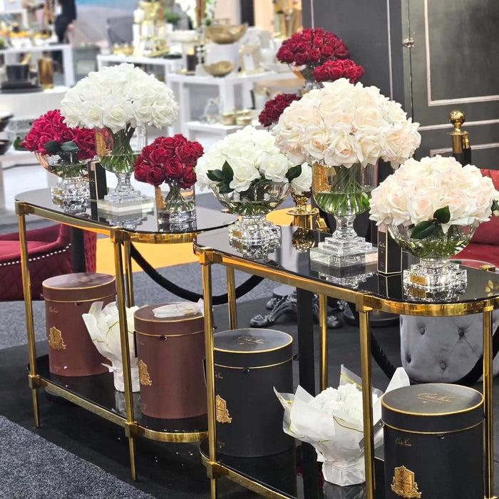 Côte Noire Cote Noire Luxury Centrepiece French Rose Bouquet - Pink Blush & Gold Badge - CPL02