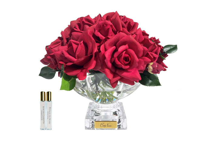 côte noire Cote Noire Luxury Centrepiece French Rose Bouquet - Red & Gold badge - CPL04