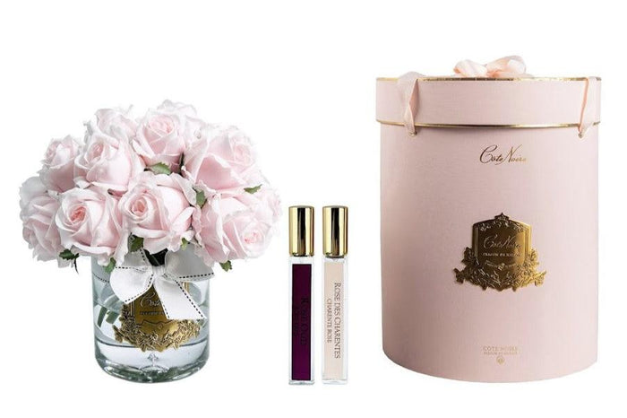 côte noire Cote Noire Luxury Grand Rose Bud Bouquet - French Pink - Gold Badge - LRB03