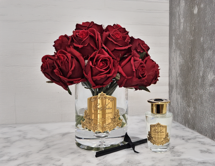 Côte Noire Cote Noire Luxury Grand Rose Bud Bouquet - Red - Gold Badge - LRB04