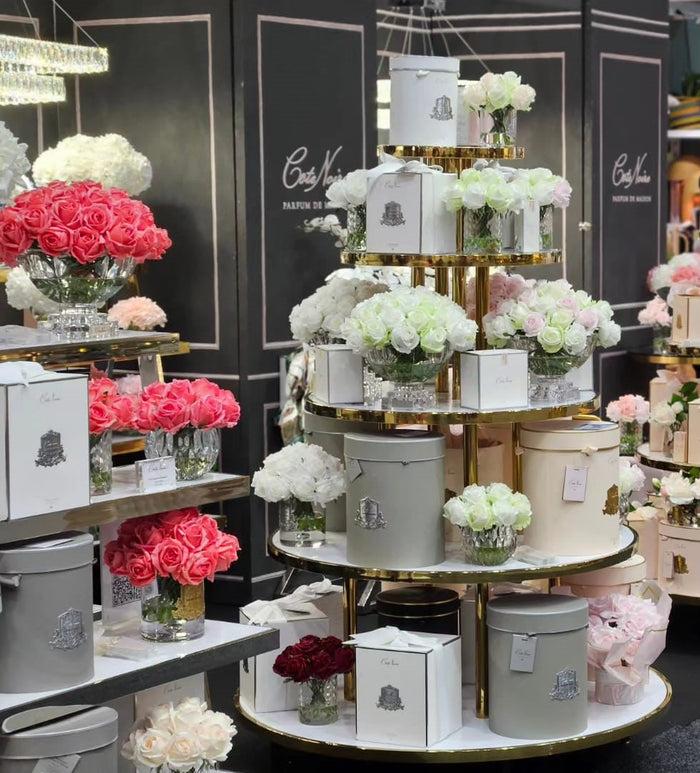 Côte Noire Cote Noire Luxury Grand Rose Bud Bouquet - White Peach - Gold Badge - LRB10