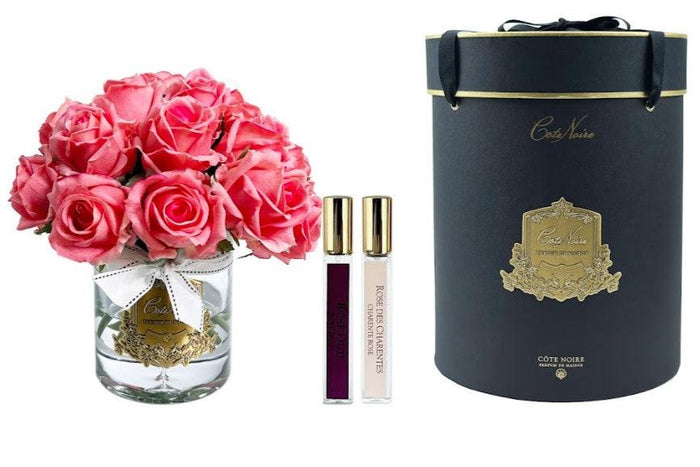 côte noire Cote Noire Luxury Grand Rose Bud Bouquet - White Peach - Gold Badge - LRB10