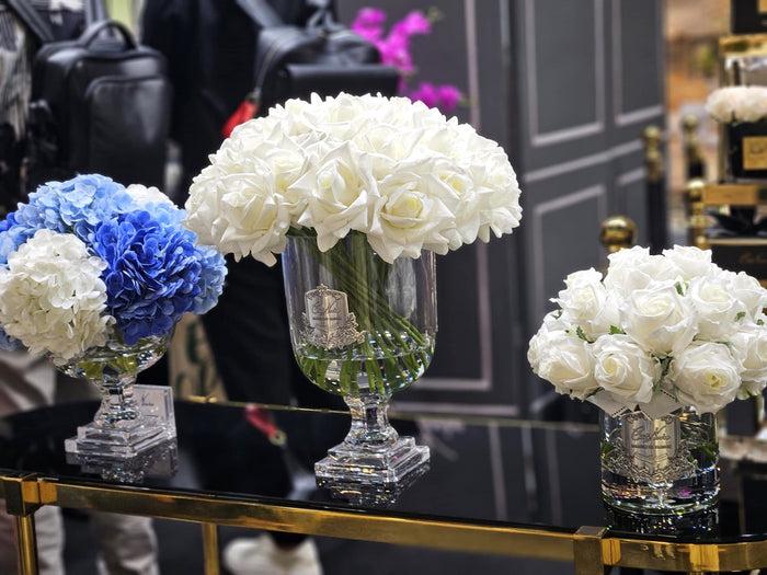 Côte Noire Cote Noire Luxury Grand Rose Bud Bouquet - White - Silver Badge - LRB01