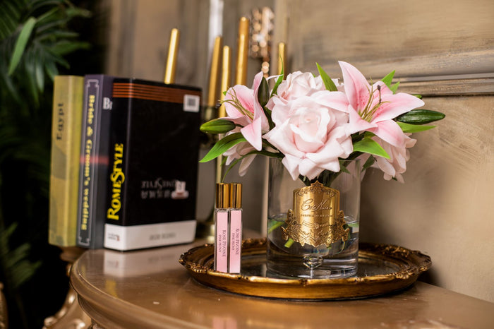 Côte Noire Cote Noire Luxury Lilies & Roses Bouquet- Pink - Gold Badge - LRL02