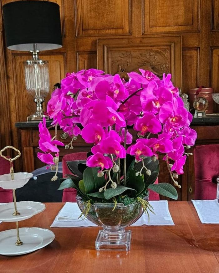 Côte Noire Cote Noire Luxury Orchid Centrepiece Bouquet - Fuchsia & Gold Badge - CPO09