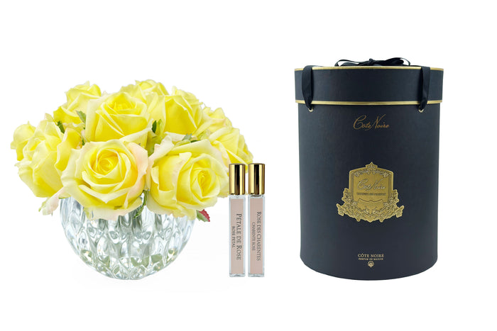 côte noire Cote Noire Luxury Round 13 Rose Bud Bouquet - Yellow - RRB08