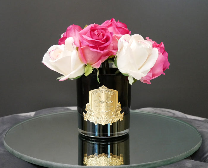 Côte Noire Cote Noire Premium Rose Bud Bouquet - Mixed Magenta & Blush - Dark Glass - MBG01