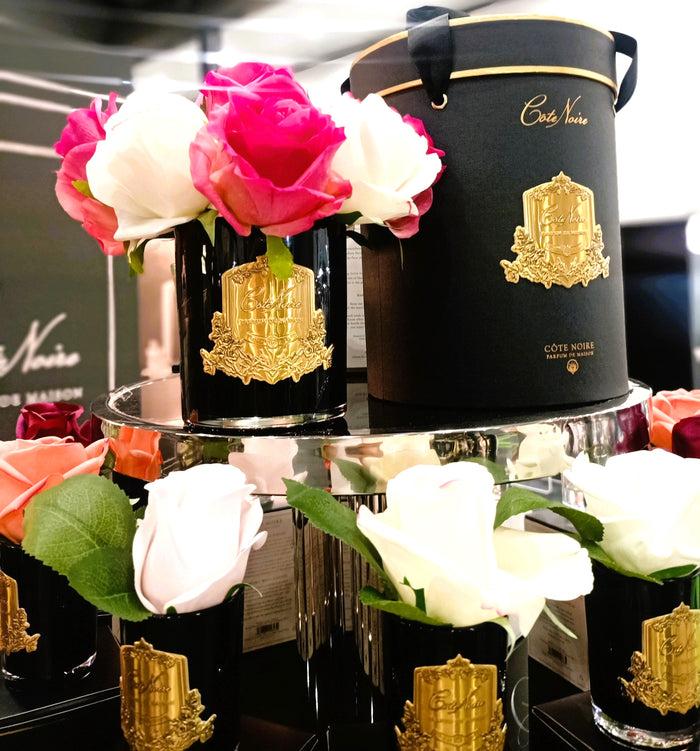 Côte Noire Cote Noire Premium Rose Bud Bouquet - Mixed Magenta & Blush - Dark Glass - MBG01