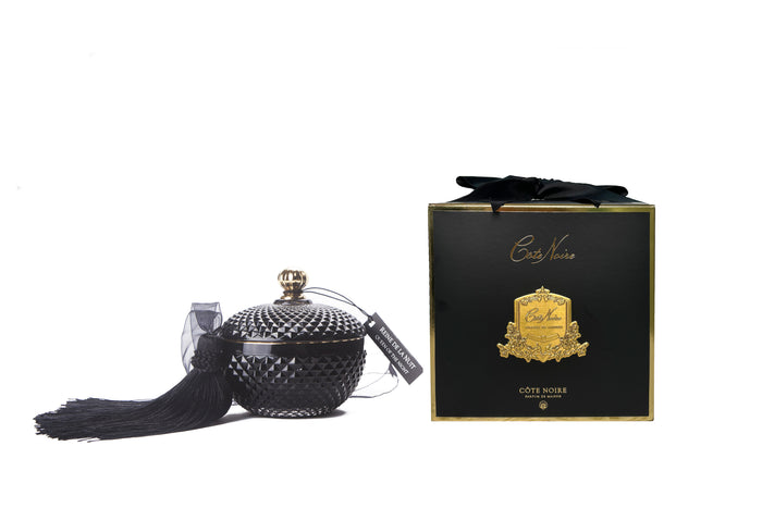 côte noire Cote Noire Round Art Deco Candle - Black & Gold - Queen of the night - GML30004