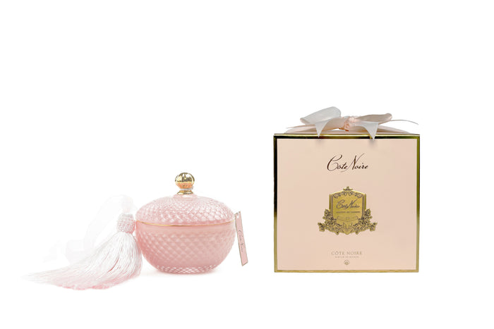 côte noire Cote Noire Round Art Deco Candle - Pink & Gold - Pink Champagne - GML30002
