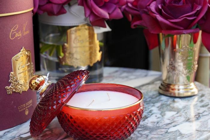 Côte Noire Cote Noire Round Art Deco Candle - Red & Gold - Rose Oud - GML30007