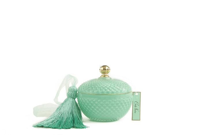 Côte Noire Cote Noire Round Art Deco Candle - Tiffany Blue & Gold - Persian Lime - GML30001