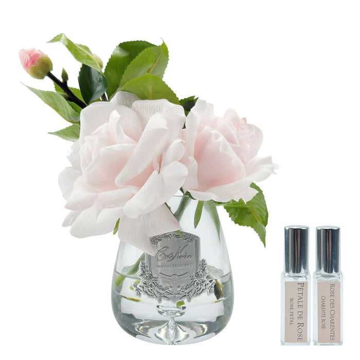 Côte Noire Cote Noire Tea Rose Bouquet - Clear Tear Drop Glass - French Pink - TR06