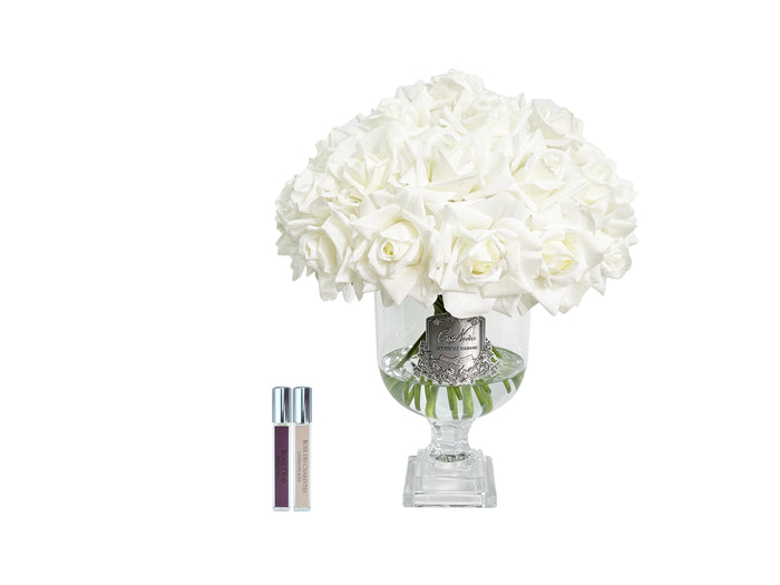 côte noire Cote Noire Versailles French Rose Bouquet - White with Silver Badge - VRB01