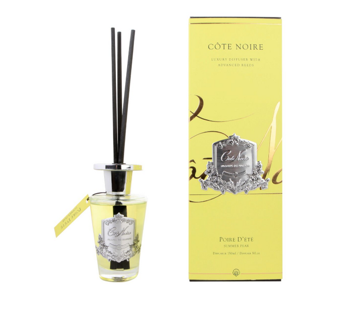 côte noire ** DISCONTINUED ** Cote Noire 150ml Diffuser Set - Summer Pear - Silver - GMDS15014