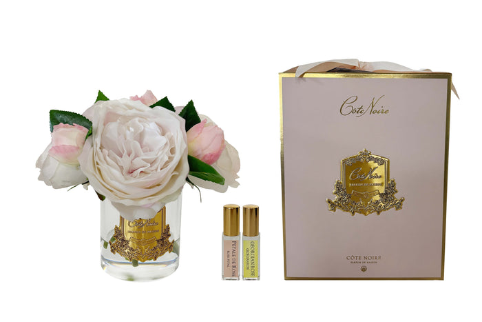 côte noire * DISCONTINUED * Cote Noire Premium Peonies & Rose Buds - Antique Blush & Gold Badge - LS29