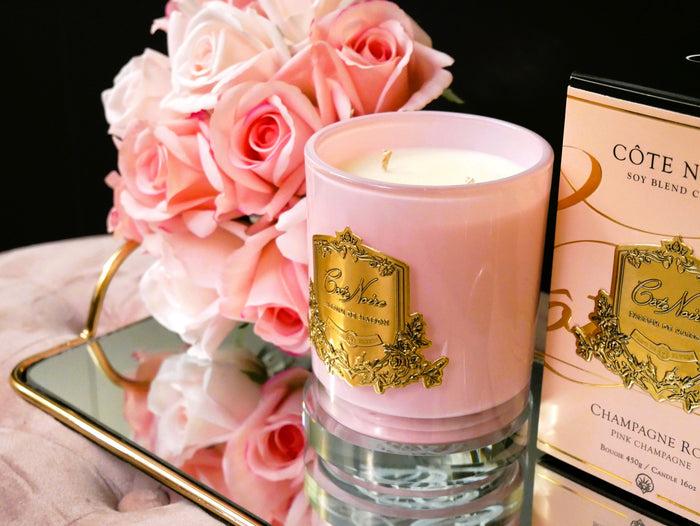Côte Noire * LIMITED EDITION * Cote Noire Candles - Pink Vessel With Gold Badge - Pink Champagne