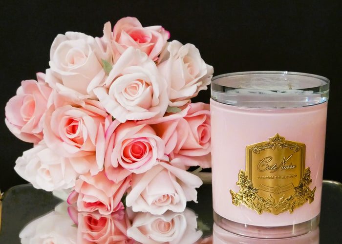 Côte Noire * LIMITED EDITION * Cote Noire Candles - Pink Vessel With Gold Badge - Pink Champagne