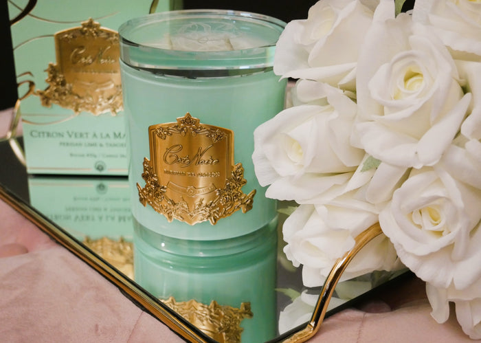Côte Noire * LIMITED EDITION * Cote Noire Candles - Tiffany Jade Vessel With Gold Badge - Persian Lime