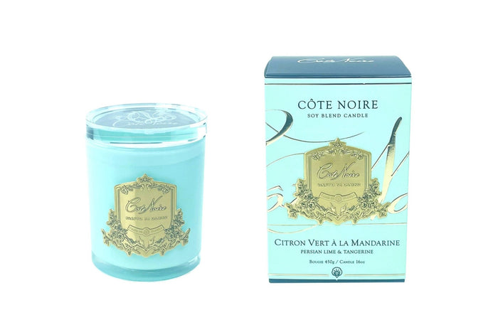 côte noire * LIMITED EDITION * Cote Noire Candles - Tiffany Jade Vessel with Gold Badge - Persian Lime