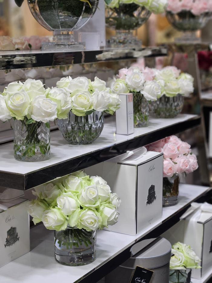 Côte Noire *NEW* Cote Noire Herringbone Flower - Rose Buds - Clear - Green & White - HCF12