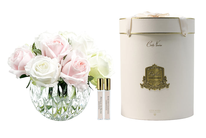 côte noire ** NEW ** Cote Noire Luxury Round 13 Rose Buds Bouquet - French Pink Green & White - RRB13 côte noire ** NEW ** Cote Noire Luxury Round 13 Rose Buds Bouquet - French Pink Green & White - RRB13