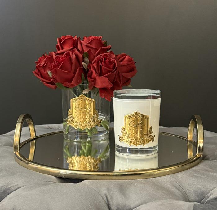 Côte Noire ** NEW ** Cote Noire Premium Rose Bud Bouquet - Red - Clear - Gold Badge - GRB04