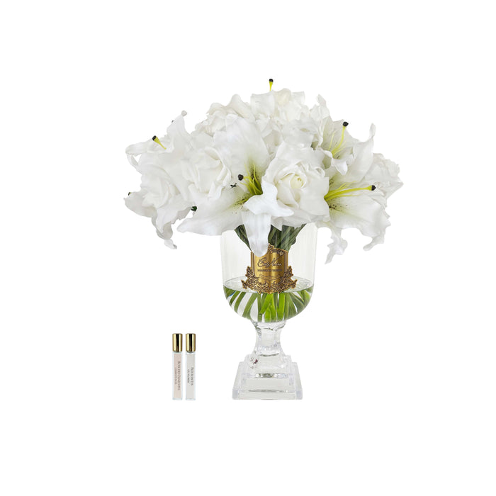côte noire ** NEW ** Cote Noire Versailles Lilies & Roses Bouquet - Gold & Ivory White - VLR11