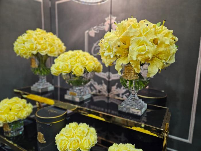 Côte Noire ** NEW ** Cote Noire Versailles Lilies & Roses Bouquet - Gold & Ivory White - VLR08